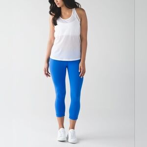 Lululemon Wunder Under Crop III Reversible Hero Blue Pipe Dream Blue Size 4